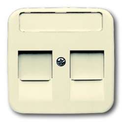 ABB Busch Duro Плата центральная для комм. розеток с суппортами 1810, 1812, 1814, 1816 и 1818, с полем для надписи, слоновая кость арт. 1753-0-9975