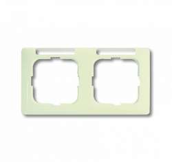 ABB Busch Duro Рамка 2-постовая, горизонтальная, с полем для надписи, linear, слоновая кость арт. 1754-0-4095