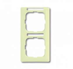 ABB Busch Duro Рамка 2-постовая, вертикальная, с полем для надписи, linear, слоновая кость арт. 1754-0-4094