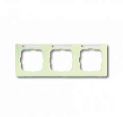 ABB Busch Duro Рамка 3-постовая, горизонтальная, с полем для надписи, linear, слоновая кость арт. 1754-0-4097