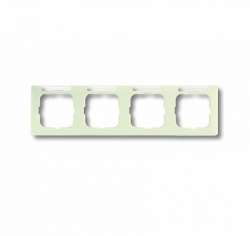 ABB Busch Duro Рамка 4-постовая, горизонтальная, с полем для надписи, linear, слоновая кость арт. 1754-0-4099