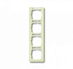 ABB Busch Duro Рамка 4-постовая, вертикальная, с полем для надписи, linear, слоновая кость арт. 1754-0-4098