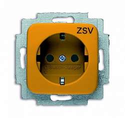 ABB Busch Duro Розетка с/з 16А 250В, оранжевая (центральная плата и суппорт) арт. 2011-0-2233