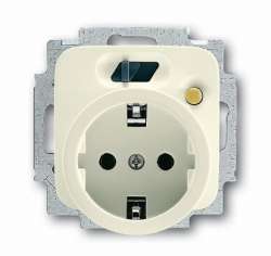 ABB Busch Duro Розетка с/з с УЗО, 16А, 30 мА,,KS IP21 (шлейф), слоновая кость арт. 3116-0-0613