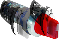 ABB C2SS/C3SS Переключатель C3SS1-30R-11 3-х позиционный красный 1НО1НЗ с фиксацией арт. 1SFA619210R3071