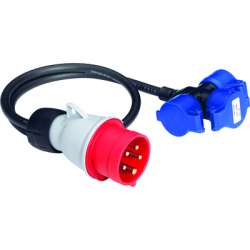 ABB CEWE Адаптер на кабеле 416P6TRIO, 3P+N+E/Шуко-3, 16A, IP44 арт. 2CMA170185R1000