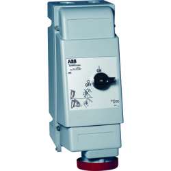 ABB CEWE Розетка на поверхность с выключателем и блокировкой 63A,3P+N+E,IP67, тяжелые условия арт. 2CMA162845R1000