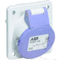ABB CUIT Розетка панельная с прямым фланцем CUIT216, 16А, 2P, 20-25В, AC, IP44 арт. 2CMA179309R1000