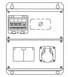 ABB Combi Бокс M16/1 CTFL с розетками и фланцами в сборе, металл, IP44 арт. 2CMA100019R1000