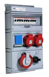 ABB Combi Бокс MP32/SW1с розетками в сборе, IP44, пластик арт. 2CMA168987R1000