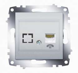 ABB Cosmo Алюминий Розетка TF (RJ 11 + гнездо) арт. 619-011000-221