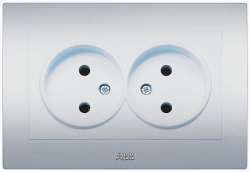 ABB Cosmo Алюминий Розетка б/з двойная арт. 632-011000-908
