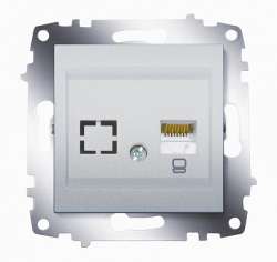 ABB Cosmo Алюминий Розетка комп. (RJ45 cat 6 + гнездо) арт. 619-011000-247