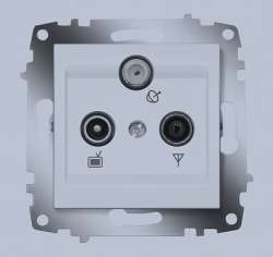 ABB Cosmo Алюминий Розетка оконечная TV + Радио + Спутник арт. 619-011000-234