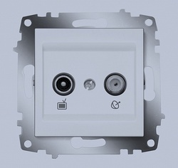 ABB Cosmo Алюминий Розетка прох. TV + Спутник арт. 619-011000-289