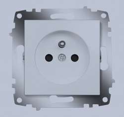 ABB Cosmo Алюминий Розетка с/з французский стандарт с защитными шторками арт. 619-011000-263