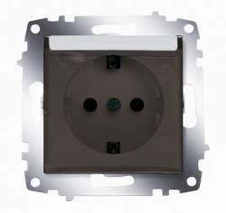 ABB Cosmo Алюминий Розетка с/з с защитной крышкой арт. 619-011000-218