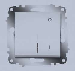 ABB Cosmo Алюминий Выключатель двухполюсный с подсв. арт. 619-011000-236