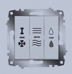 ABB Cosmo Алюминий Выключатель кондиционера 3 кл. арт. 619-011000-279