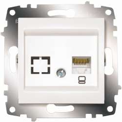 ABB Cosmo Бел Розетка комп. (RJ45 cat 6 + гнездо) арт. 619-010200-247