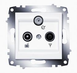 ABB Cosmo Бел Розетка прох. TV + Радио + Спутник арт. 619-010200-233