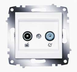ABB Cosmo Бел Розетка прох. TV + Спутник арт. 619-010200-289