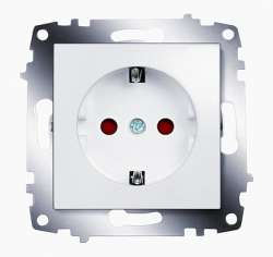 ABB Cosmo Бел Розетка с/з с защитными шторками арт. 619-010200-243