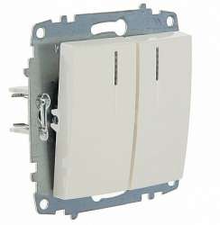 ABB Cosmo Бел Выключатель 2 кл с подсв. арт. 619-010200-203