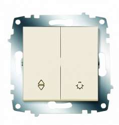 ABB Cosmo Крем Переключатель сх. 6 + Выключатель кнопочный арт. 619-010300-281
