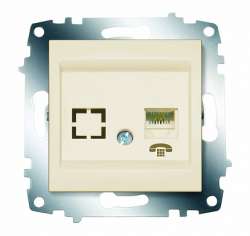 ABB Cosmo Крем Розетка TF (RJ 11 + гнездо) арт. 619-010300-221