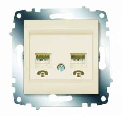 ABB Cosmo Крем Розетка TF 2-ая (RJ 11 + RJ 11) арт. 619-010300-222