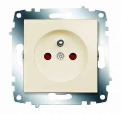 ABB Cosmo Крем Розетка с/з французский стандарт с защитными шторками арт. 619-010300-263