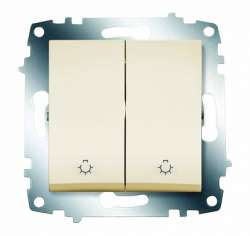 ABB Cosmo Крем Выключатель 2 кл. с контрольной подсветкой арт. 619-010300-257