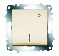 ABB Cosmo Крем Выключатель двухполюсный с подсв. арт. 619-010300-236