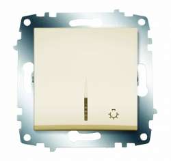 ABB Cosmo Крем Выключатель кнопочный с подсв. арт. 619-010300-206