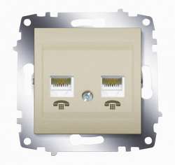 ABB Cosmo Титаниум Розетка TF 2-ая (RJ 11 + RJ 11) арт. 619-011400-222