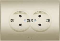 ABB Cosmo Титаниум Розетка с/з двойная арт. 632-011400-907