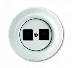 ABB Decento Розетка ТЛФ/Комп 2-я для разъемов AMP(суппорт с накладкой) в сборе арт. 1753-0-9995