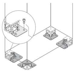 ABB Элемент крепления цоколя к полу, 4 шт. арт. ZN1041