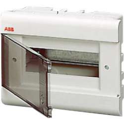 ABB Europa Бокс встраиваемый белый 8мод. с дымчатой дв. IP40 арт. 1SL2057A00