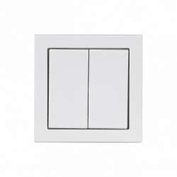 ABB Impressivo Бел Выключатель 2-клавишный, 1-полюсный, 16А/230В (схема 5), IP44 арт. 1065UW-84