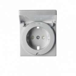 ABB Impressivo Накладка для розетки с/з, с крышкой, , алюминий арт. 20ECK-83