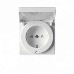 ABB Impressivo Накладка для розетки с/з, с крышкой, , белый арт. 20ECK-84