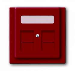 ABB Impuls Накладка для комм. розеток с суппортом 1810/1812/1814/1816/1818 с полем для надписи бордо/ежевика арт. 1753-0-0127