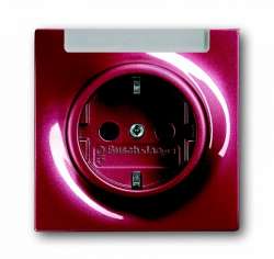 ABB Impuls Розетка с/з 16А 250В с полем для надписи, бордо/ежевика арт. 2011-0-3869