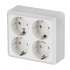 ABB Jussi Бел Розетка 4 SCHUKO с заземлением, 16А/250В, зажимные клеммы, наруж.монтаж арт. 404EA