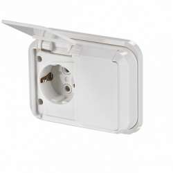 ABB Jussi Бел Розетка DoubleSCHUKO в сборе с заземлением, 16А/250В, IP44, зажимные клеммы арт. 302EUG