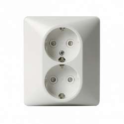 ABB Jussi Бел Розетка DoubleSCHUKO в сборе с заземлением, 16А/250В, зажимные клеммы арт. 302EUJ