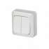 ABB Jussi Бел Выключатель 2-клавишный, 1-полюсный, 16А/230В (схема 5),поверх.монтаж арт. 1065A4