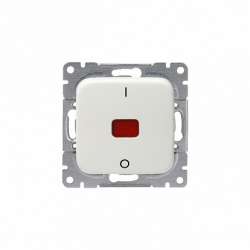 ABB Jussi Выключатель 1-клавишный, 2-полюсный, с лампой контрольной подсветки, 10А/250В, белый арт. 1062UK